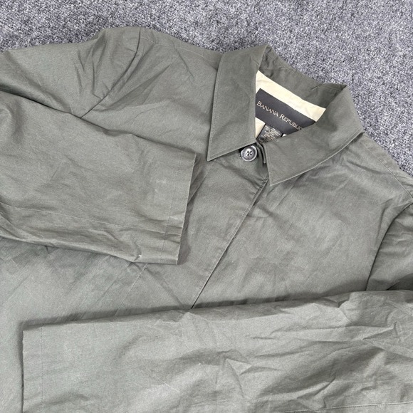 Vintage Y2K Banana Republic Water Resistant Mac Jacket Coat Cotton Green Size M - Picture 2 of 11